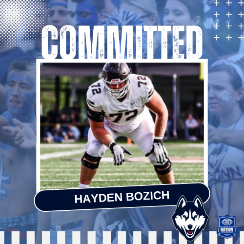 TheCFBNation's tweet photo. 🚨OL Hayden Bozich Has Announced His Commitment To The University of Connecticut 🚨

Bozich Appeared In 1,789 Snaps For Brown Allowing Only 3 Sacks

#UCONN #GoHuskies #GoCFB #CollegeFootball @BozichHayden #CTFootball https://t.co/4VAzyurgQo