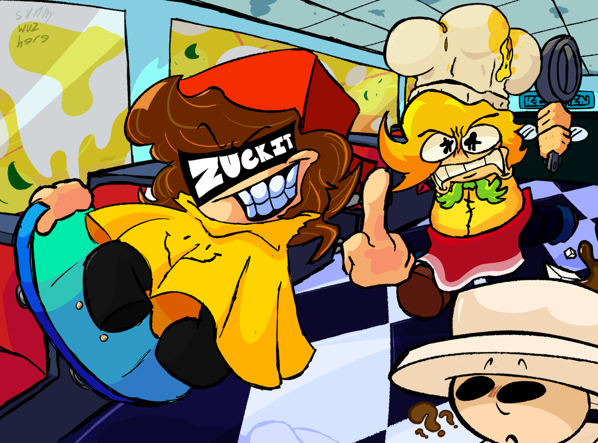 ozziebunn's tweet image. We don&apos;t do FREEBIES out here, bub. #omeletteedition #daveandbambi #projectmayhem #daveandbambifanart