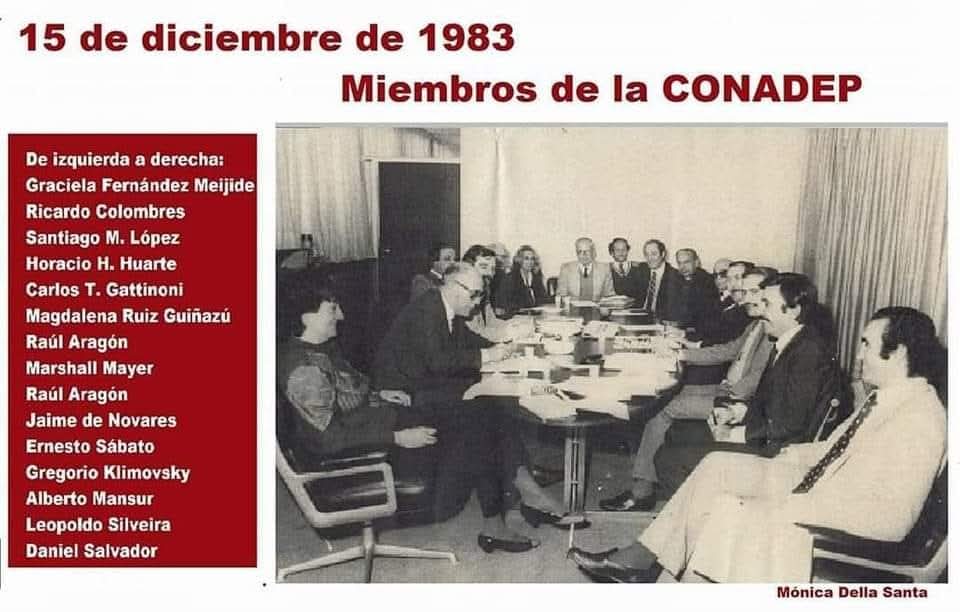 Un día como hoy, hace 41 años, el Pte. Alfonsín emitía el Decreto N° 187/83, que estableció la creación de la Comisión Nacional sobre la Desaparición de Personas (CONADEP) en Argentina, con el fin de investigar las violaciones a los DD.HH cometidas durante la dictadura militar.