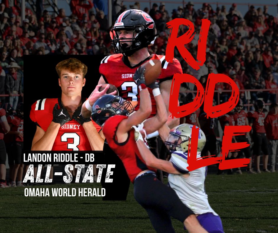 SidneyRaiderBC's tweet photo. Congratulations Landon Riddle, Patrick McCartney and Keian Kaiser for their Omaha World Herald All State selection.  Alek Doty, Reid Fiscus and Owen Gillham were selected as Honorable Mention.  Congratulations Raiders! https://t.co/sIhkIMqo0L
