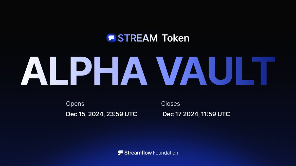 STREAM Token Alpha Vault: Everything You Need to Know

The Streamflow Foundation is excited to launch the Alpha Vault powered by <a href="/LiveBonk/">BONK.live</a> as part of the $STREAM token launch.

The Alpha Vault lets long-term believers in <a href="/streamflow_fi/">Streamflow</a> acquire $STREAM at preferred terms before