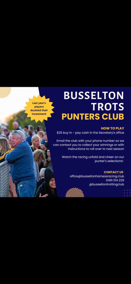 BusseltonTrots's tweet image. It’s back!!! DM for more info or contact the club direct. #BussoTrots