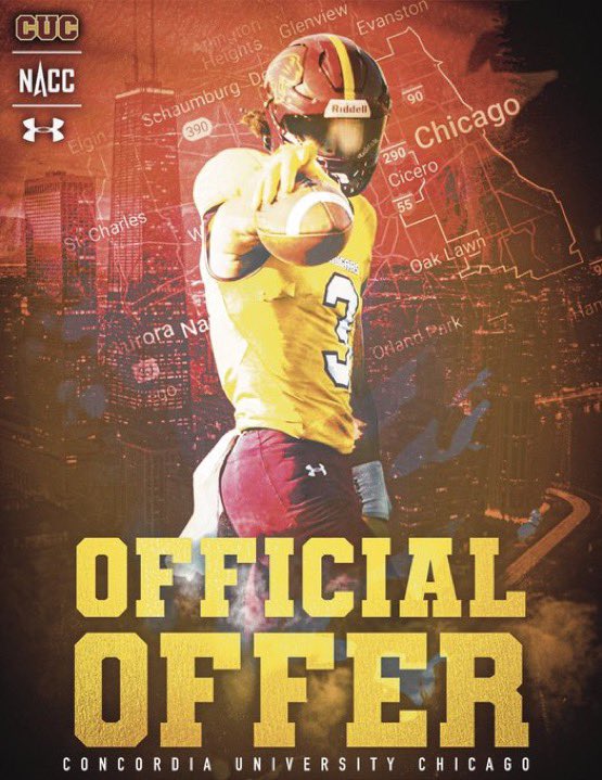 After having a conversation with <a href="/ChaseHankins18/">Chase Hankins</a> I am blessed to receive my first offer from Concordia University Chicago.

@jackson__joyce 
<a href="/CoachSeveCUC/">Seve Loubriel</a> 
<a href="/CUCFBFamily/">CUC Football</a> 
<a href="/J__Satterwhite/">James Satterwhite</a>