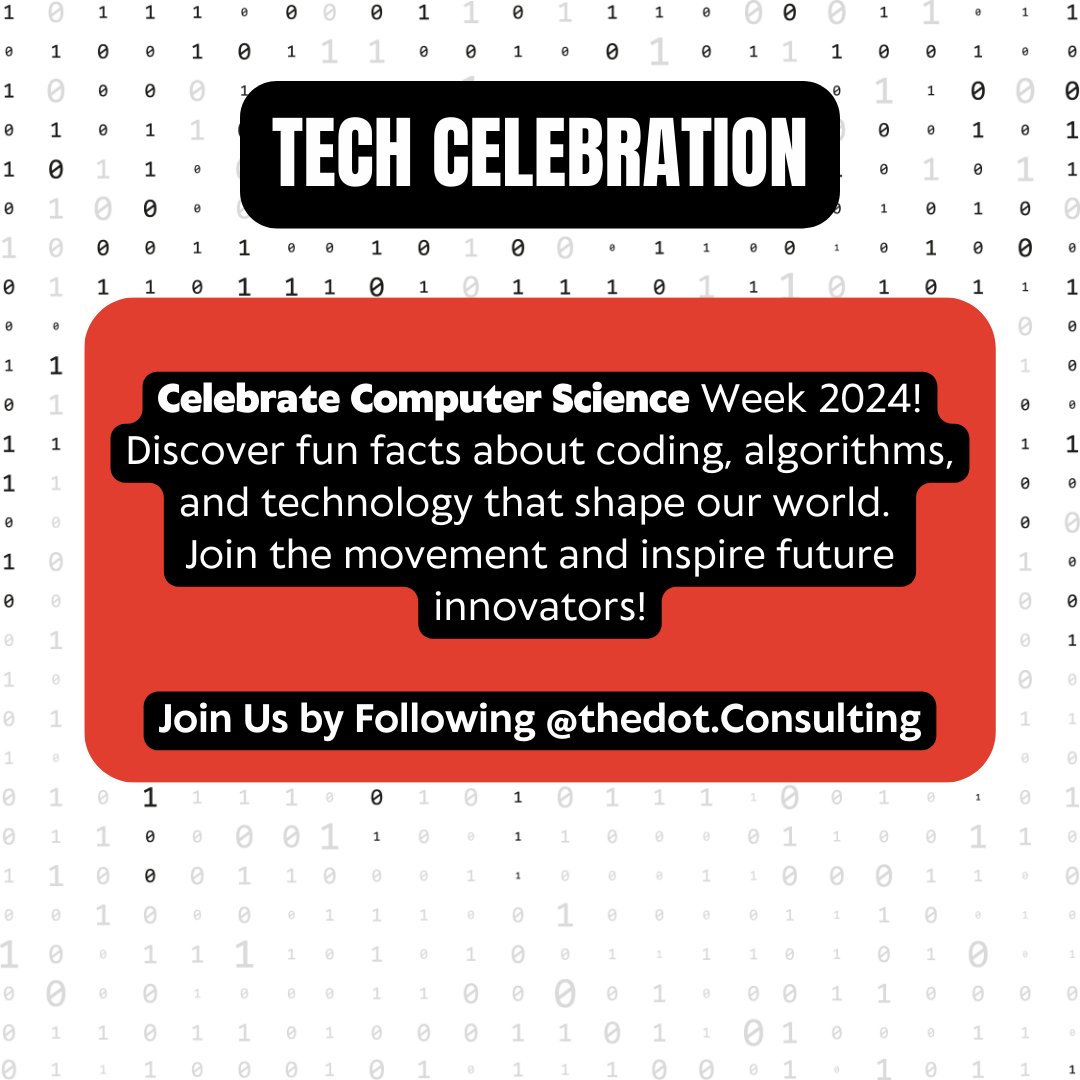 dottieroseLLC's tweet image. Get ready to geek out! 🚀✨ Join us for Computer Science Week as we share 1 fact a day about computer science this week. 💻🔍 Follow along and spark your curiosity! #ComputerScienceWeek #STEMFacts #CodingIsCool