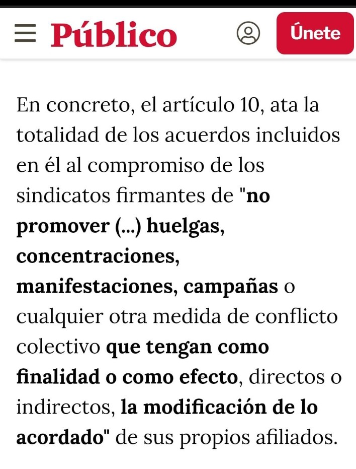 Esto es vergonzoso.
Como es posible q un sindicato de clase consienta al sector autonómico de Madrid hacer esto.
Todo esto  sin consultar a los afiliados 
<a href="/UnaiSordo/">Unai Sordo</a> <a href="/LuisMercadoFSCM/">Luis Mercado</a> <a href="/palomalopezB/">Paloma López</a> <a href="/FSCdeCCOO/">FSC-CCOO</a> <a href="/CCOOMadrid/">CCOO de Madrid</a> <a href="/CCOO/">Comisiones Obreras</a> <a href="/publico_es/">Público</a> <a href="/_infoLibre/">infoLibre</a> <a href="/RadioMadrid/">Radio Madrid</a> <a href="/el_pais_madrid/">EL PAÍS Madrid</a>