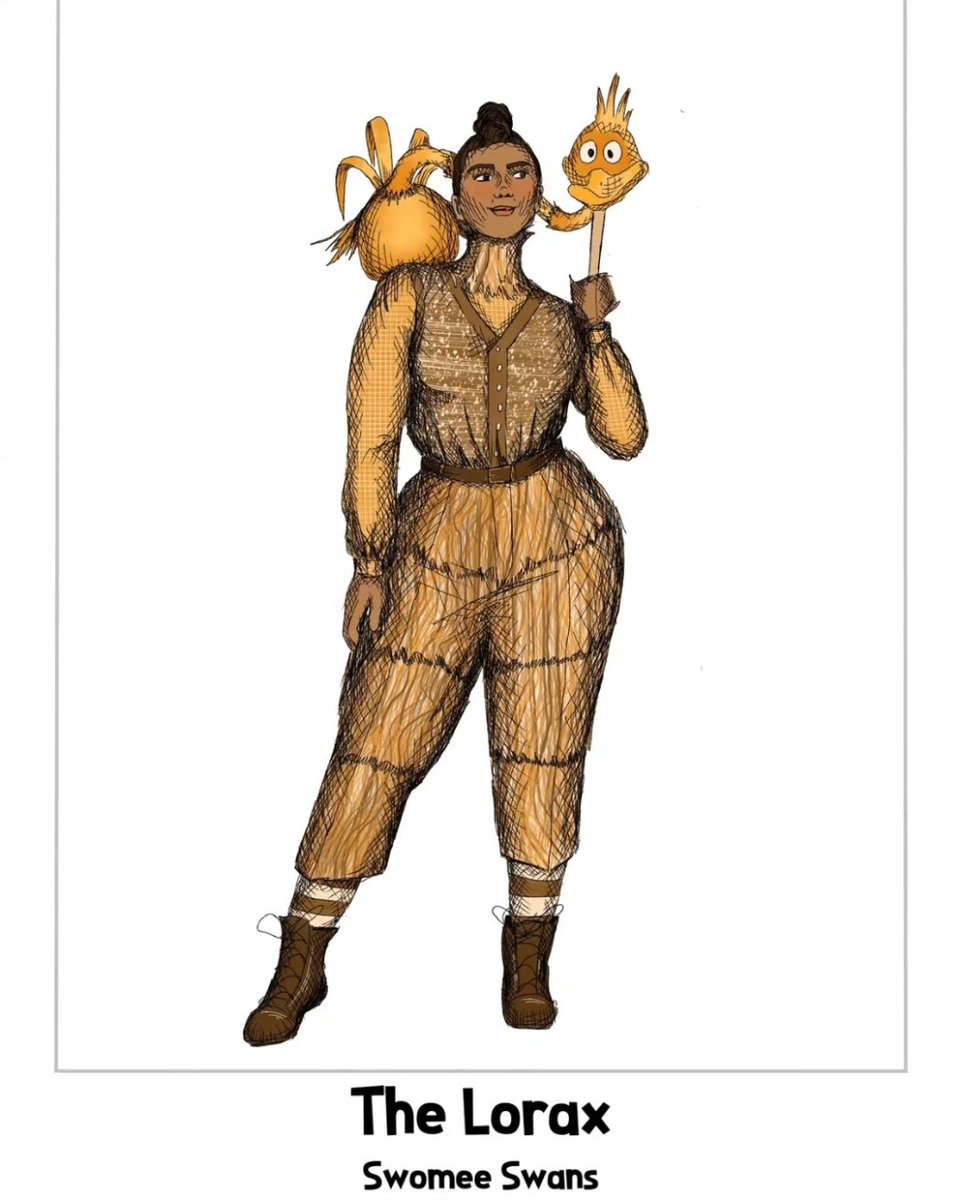LoganBenson02's tweet photo. Sharing my favorite costume renderings from my imagined stage production of The Lorax. @cincopedia (there are 60+ renderings total, but I love the forest creatures best!) https://t.co/t6FIIc7UKA