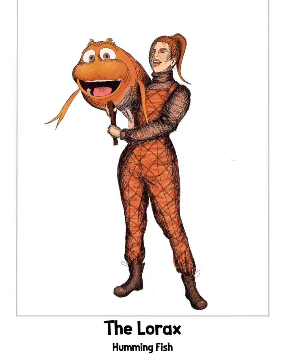 LoganBenson02's tweet photo. Sharing my favorite costume renderings from my imagined stage production of The Lorax. @cincopedia (there are 60+ renderings total, but I love the forest creatures best!) https://t.co/t6FIIc7UKA