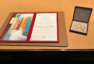demishassabis's tweet photo. An incredible experience beyond imagining to get to sign the great Nobel book, alongside many of my all-time scientific heroes: Einstein, Curie, Bohr, Planck, Schrodinger, Crick, Feynman… https://t.co/UEZgWYDR3O