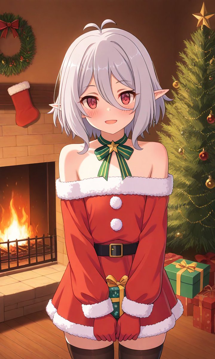 SNoitra889's tweet image. Tercera y ultima de Princess Connect! temática de navidad con Kokkoro con traje de santa 
Iba ser una segunda imagen de ella con la expresión que pone en el anime, pero no salió bien 😅

#Kokkoro #コッコロ #PrincessConnect #プリンセスコネクトReDive #IAart #AIイラスト