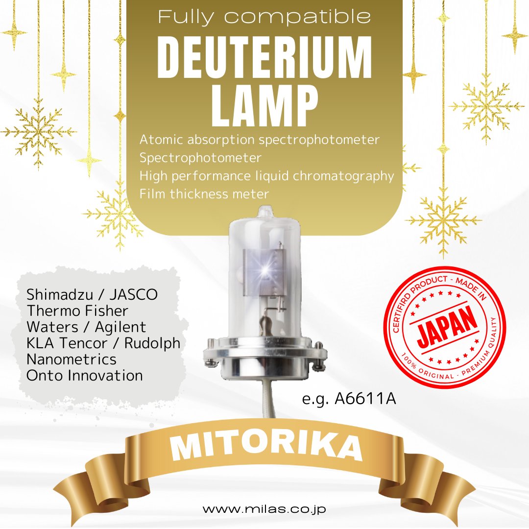 mitorika_'s tweet image. Mitorica&apos;s deuterium lamps are fully compatible with various manufacturers and are excellent products with high quality, long life, low price, and high brightness.  Please feel free to contact us using the inquiry content on our website. #spectrophotometer #hplc #hplcanalysis