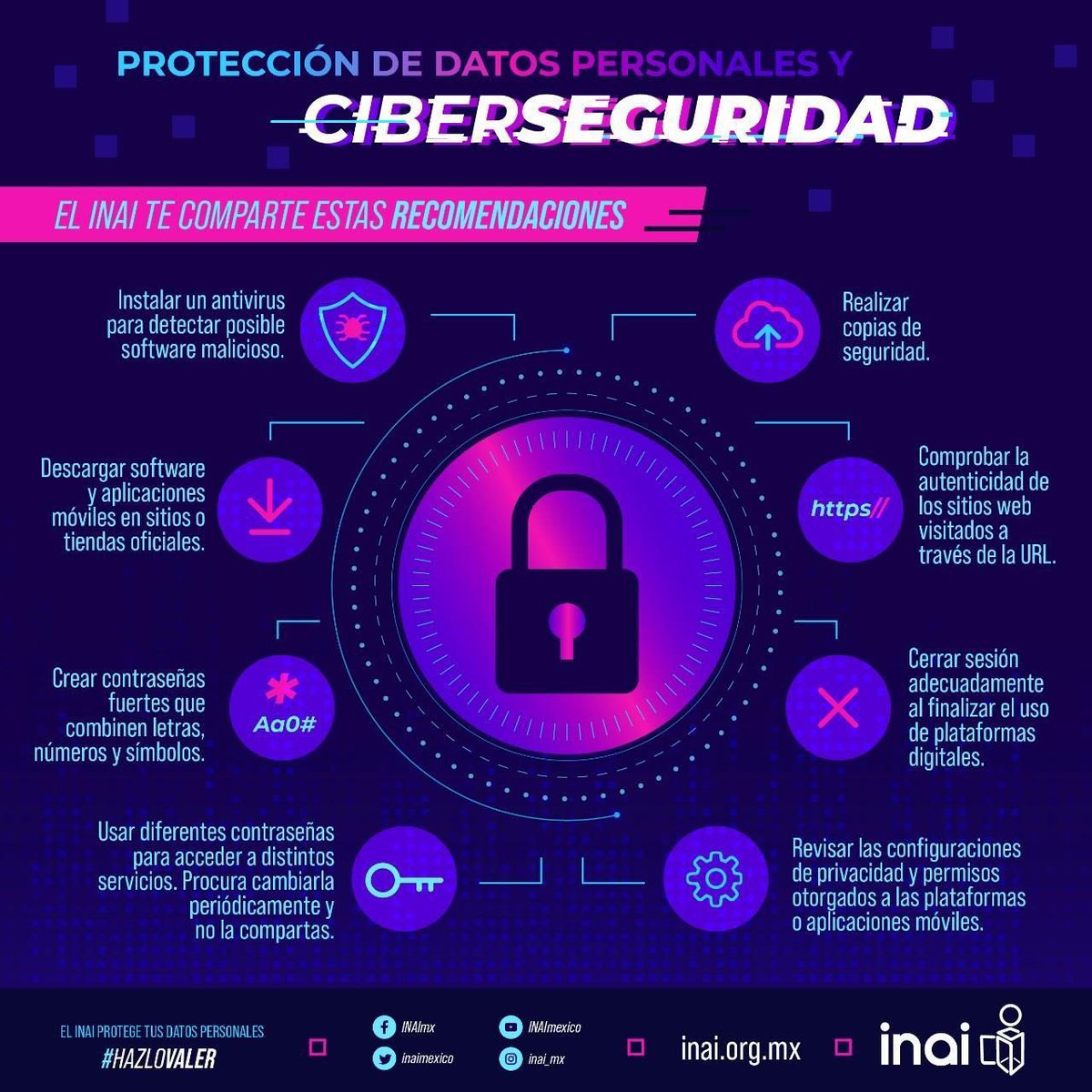 JosefinaRomanV's tweet photo. 🛡️En el @INAImexico publicamos algunas recomendaciones para que tengas una protección adecuada de tus #DatosPersonales, tengas una ciberseguridad efectiva y puedas navegar de manera segura en Internet.

✅#ElValorDeTusDatos https://t.co/XkhOPaI7nP