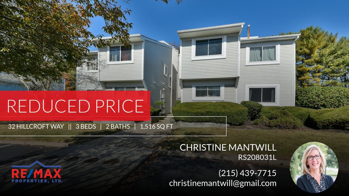 ChrisMantwill's tweet photo. 📍 Reduced Price 📍 This recently reduced home at 32 Hillcroft Way in Newtown won't last long, so, don't wait to set up a showing! Reach out here or at (215) 439-7715 for more information!

#closewithchris #buckshomegroup #buck... https://t.co/IxMFTmyr6y https://t.co/VW6jqjdWZf