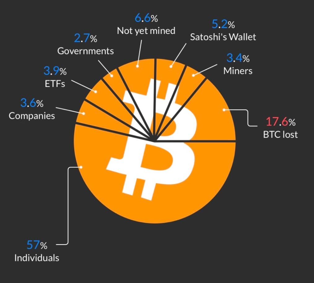 MatthiasVC's tweet photo. Bitcoin is becoming scarce for retail investors, do you own  a piece of this pie? 😉 #BTC #Bitcoin https://t.co/ZRfMF4pYjM