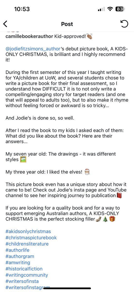 Just got my first real written review of my book and, wow, I could not be happier!! Click to see whole image, but I’ll take ‘brilliant’, ‘highly recommend’ and ‘perfect stocking filler’ any day of the week! 🎄🤗🥂