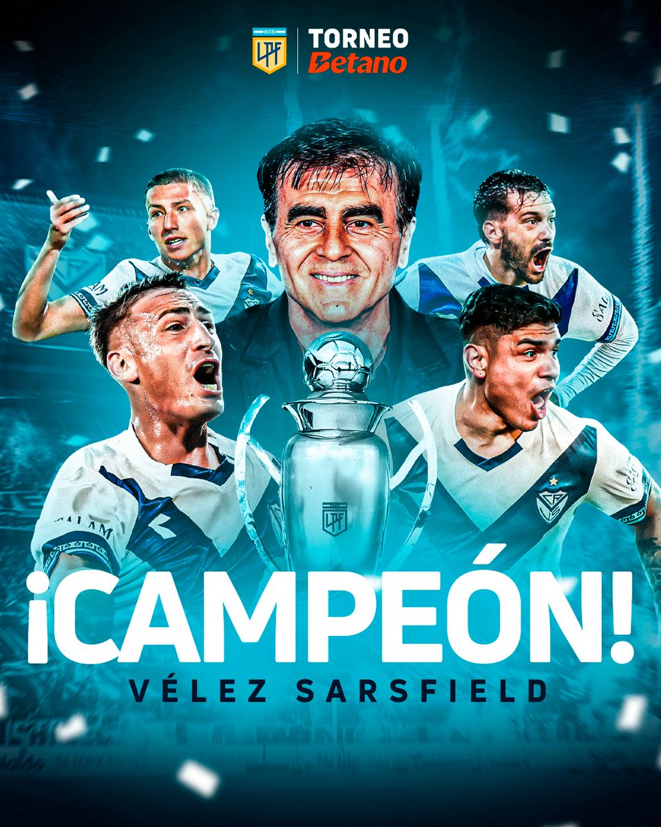 ¡Desde Liniers salió el nuevo campeón! Felicitaciones a <a href="/Velez/">Vélez Sarsfield</a> por la obtención del #TorneoBetano 2024 🏆
