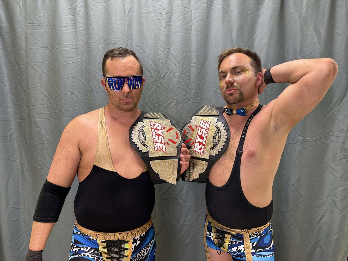 rysewrestling's tweet photo. The Runway wins the Ryse Tag Team Championships to become the first ever 3 time champions!
#Prowrestling #TagTeam #WWE #AEW #Fayettecounty https://t.co/X3Ioq18yOv