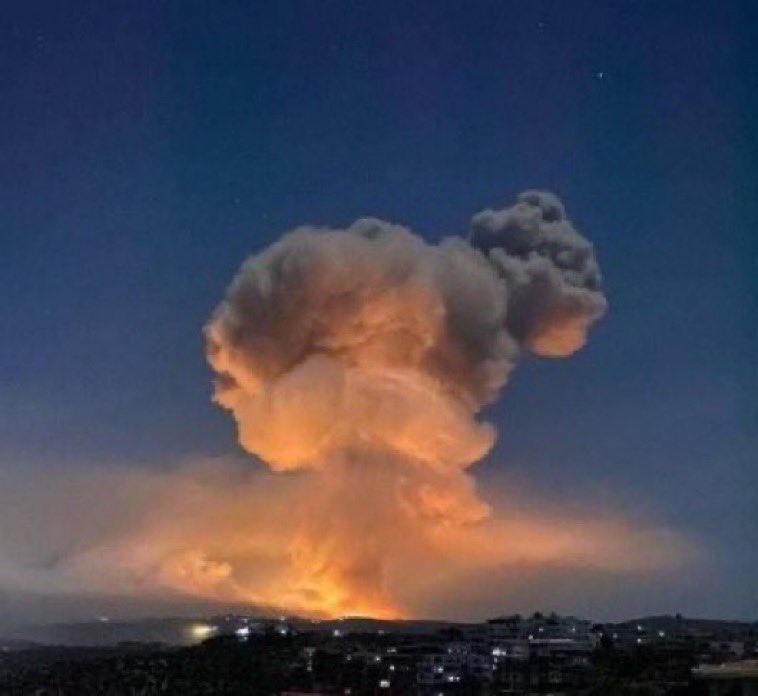 BenefitNews24's tweet photo. #Syria, #IsraelAirstrike: A massive #explosion caused by an #Israeli #airstrike on a #munitions #storage shook #Northwestern #Syria close to #Tartus. The #explosion was so #massive that local #seismic sensors recorded it as an #earthquake of #magnitude 3.0. https://t.co/M002SmObdN