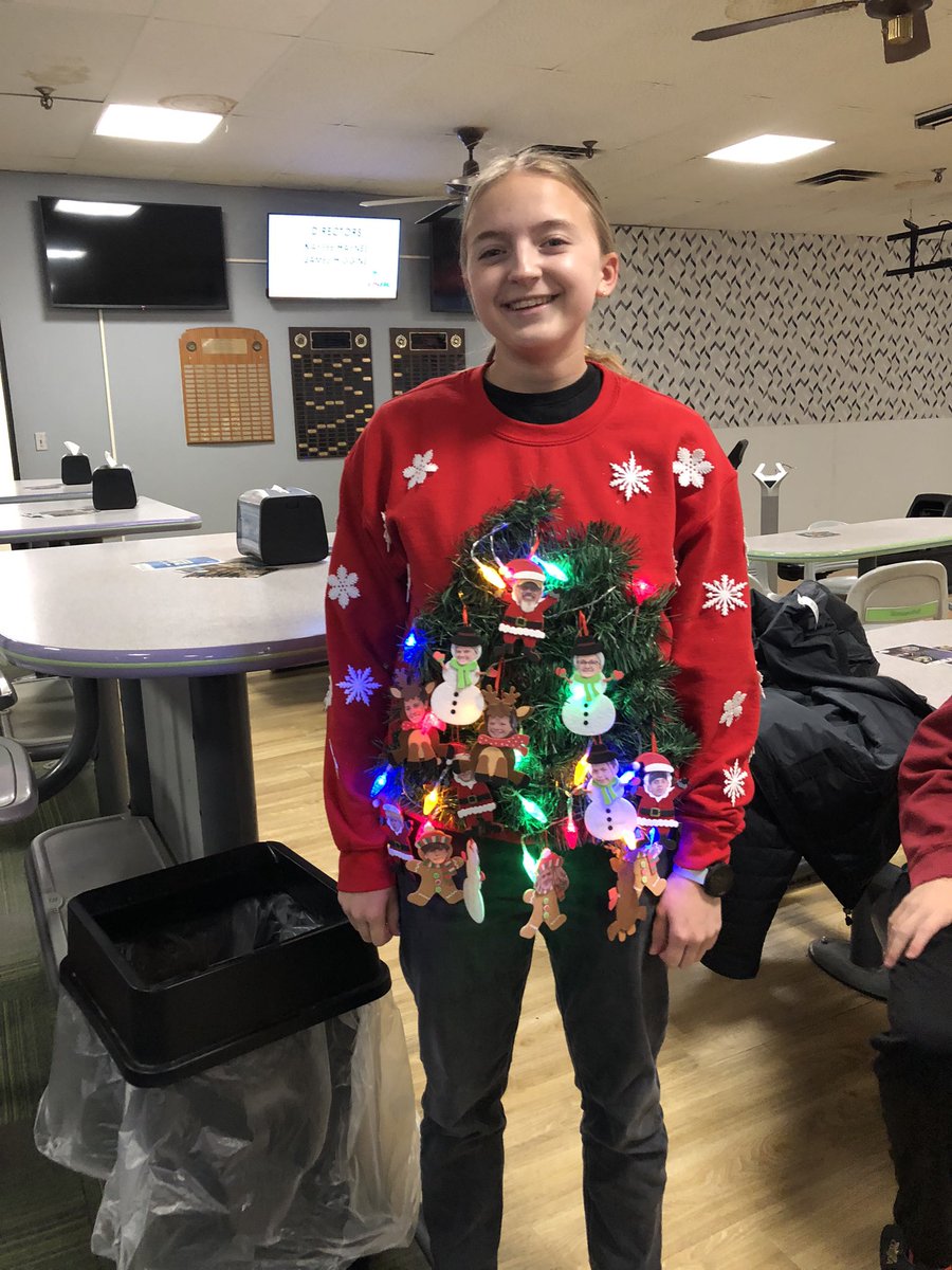LeBlondXC's tweet photo. Kayla L wins the Ugly Christmas Sweater contest! https://t.co/WDL4wpS1LR