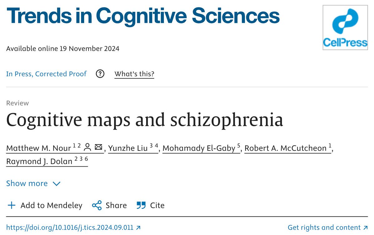 1/ La esquizofrenia, con su complejidad clínica, ha sido difícil de entender y tratar. Un nuevo enfoque sugiere que los mapas cognitivos  (estructuras internas que organizan nuestro conocimiento del entorno) podrían ser clave para explicarla 🧠