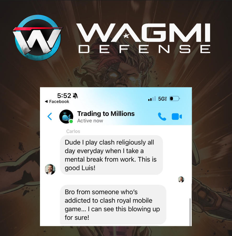 This is the kind of feedback that reinforces our CONVICTION: 👇

WAGMI Defense will be a global phenomenon.

If Clash Royale fanatics can see the potential, we certainly do as well.

Now... back to fixing and building! 🤝