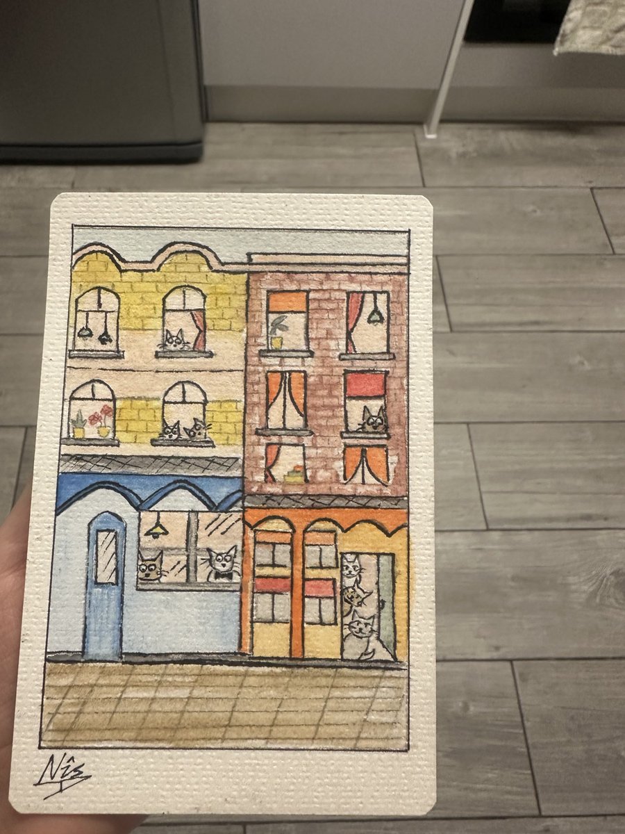 thecatdirect's tweet photo. Cats in apartment 🐈‍⬛
Handmade original watercolour painting, 10x15cm on card 

#cat #cats #catlover #apartment #watercolour #painting #watercolor #art #catart #catfamily https://t.co/l4kRrJYsQD