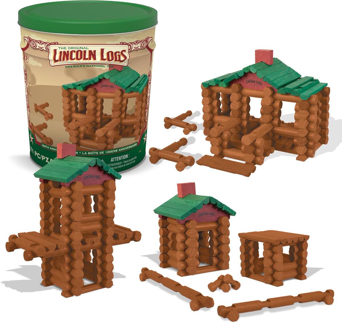 lifestopia's tweet image. Build your imagination with Lincoln Logs! 🪵✨ This 100th Anniversary Set includes 111 pieces of real wooden logs for endless construction fun. Perfect for young builders and nostalgic parents alike! 🏠 amzn.to/4gEULRf #BuildingFun #ad #nostalgique