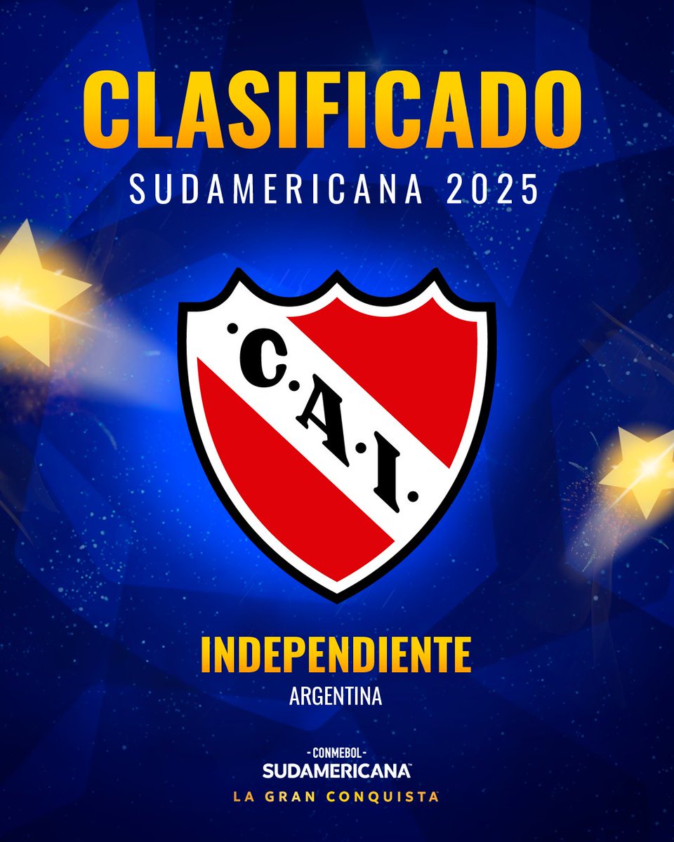 👹🔴🏆 Un bicampeón que estará presente en la CONMEBOL #Sudamericana 2025: ¡bienvenido <a href="/Independiente/">C. A. Independiente</a>!

#LaGranConquista