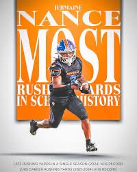 Black Hat All-209 Large School Offense
**QB: Patterson Junior Max Medina - Section's #3 passer with 3,179 yards, with 33 TDs and 12 INT. 7,704 passing yards with 92 TDs in 38 varsity games - been starter since he arrived in 2022 
 
**RB: Kimball Senior Jermaine Nance - Sixth in
