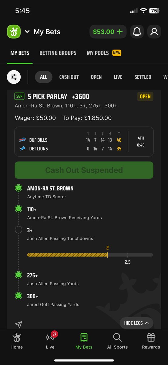 CribCO13's tweet photo. I was coming for you @DKSportsbook https://t.co/GEFBbMegxJ