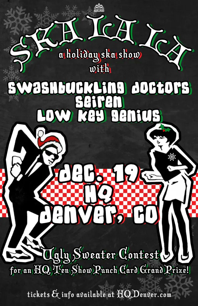 milehighska's tweet photo. Hands up if you're gonna deck the halls with three ska shows this week 😵‍💫😵‍💫😵‍💫 https://t.co/p77Me1MFyT