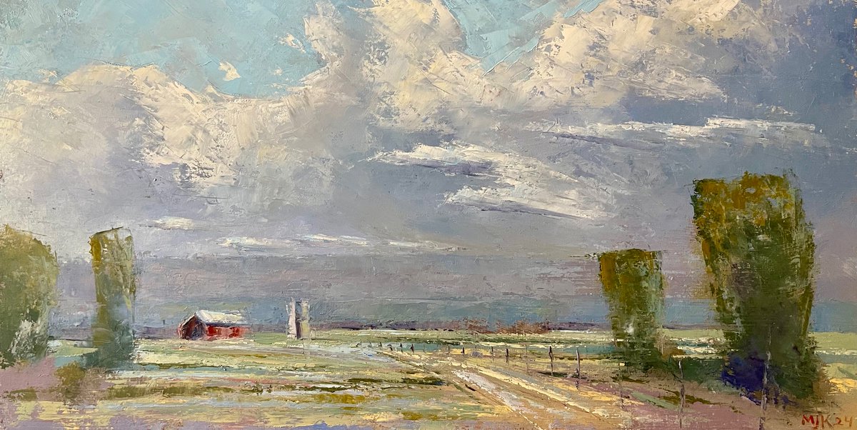 Lazy Afternoon: 10x18 oil and cold wax on board #art #Montana available at kidstonart.blogspot.com