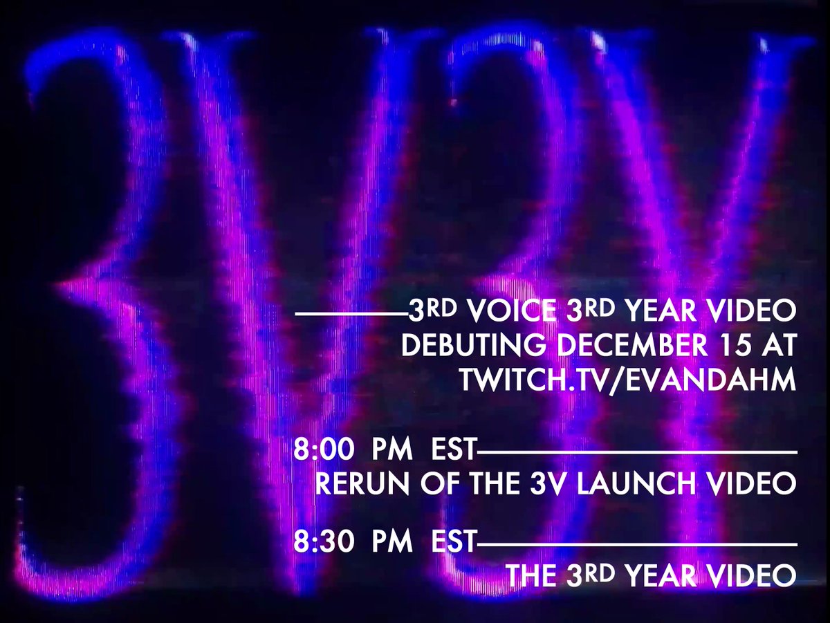 evandahm's tweet photo. The 3rd Voice 3rd Year video premiere and anniversary evening is happening here now - https://t.co/RfykG2EzG2 https://t.co/hwrNxsMNVM