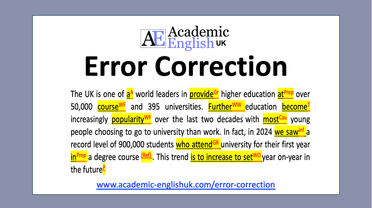 acenguk's tweet photo. Error Correction Lessons
6x Error Correction Lessons on a range of current topics  which all include sentence and text- level exercises. These lessons are based on dialogic feedback using an error correction code. https://t.co/9RSfeoOSCo https://t.co/T1FGyKncZk