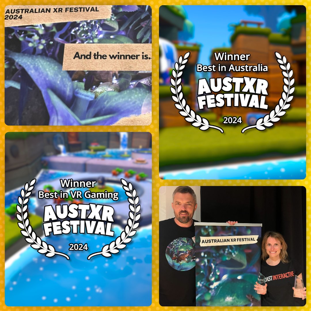 MaxMustardGame's tweet photo. We're proud to announce that Max Mustard has won two awards at the @AusXRFestival!

🏆 Best in Australia
🏆 Best in VR Gaming

An incredible achievement and a pleasure to be involved in the exciting field of XR. Congrats to all nominees and winners!

#VR #VirtualReality #XR https://t.co/KtXPJD4GiT