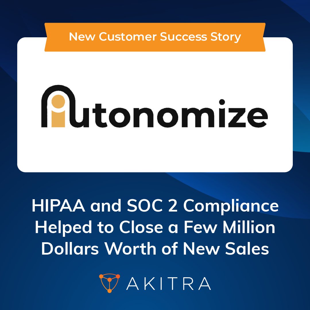 Akitra (@akitra_inc) on Twitter photo 🌟Autonomize AI quickly earned #SOC2 and #HIPAA attestation! With Akitra’s tailored compliance roadmaps and expert guidance, <a href="/AutonomizeAI/">Autonomize AI</a> streamlined their journey to certification with ease.
Read more at akitra.com/case_studies/a…
💼 Book a #Demo now at akitra.com/demo 🌟Autonomize AI quickly earned #SOC2 and #HIPAA attestation! With Akitra’s tailored compliance roadmaps and expert guidance, <a href="/AutonomizeAI/">Autonomize AI</a> streamlined their journey to certification with ease.
Read more at akitra.com/case_studies/a…
💼 Book a #Demo now at akitra.com/demo