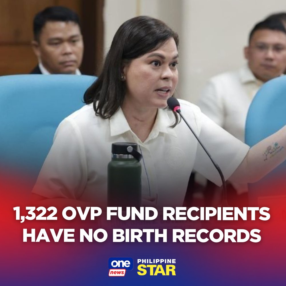 PhilippineStar's tweet photo. Nearly two-thirds of people listed by Vice President Sara Duterte as recipients of her P500-million confidential funds in the Office of the Vice President (OVP) have no birth certificates, indicating that all of them are fictitious like “Mary Grace Piattos” of the Department of Education (DepEd). https://t.co/VkixLVljkQ | via @onenewsph