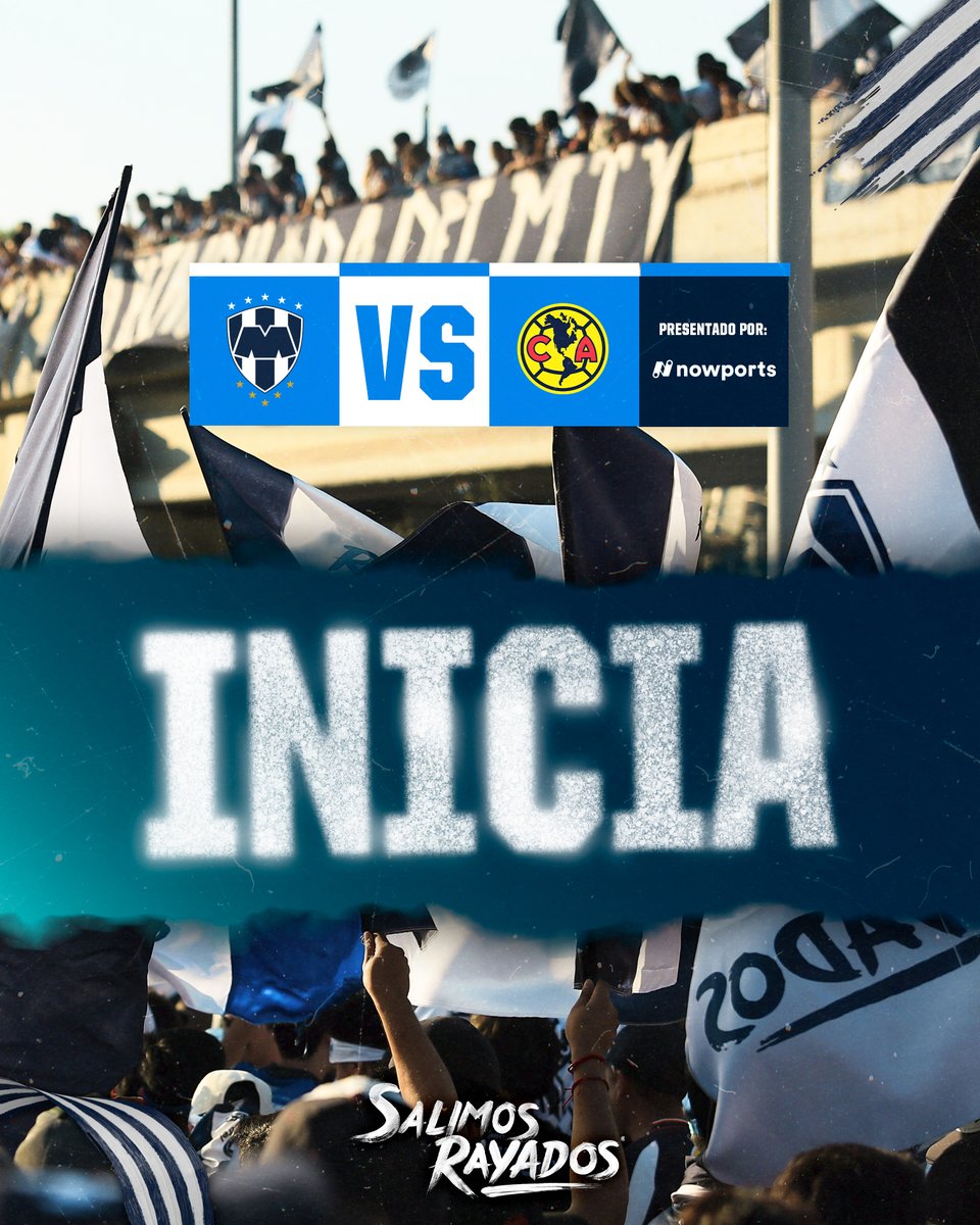 Rayados's tweet photo. 1' ⏱️| Monterrey 🤠0-0 América | 

¡Inicia la gran Final!🔥¡VAMOS POR LA SEXTA, RAYADOS!💪🏼🇫🇮

¡VAMOOOOOS!Ⓜ️ @Nowports https://t.co/bSeZN9i0k2