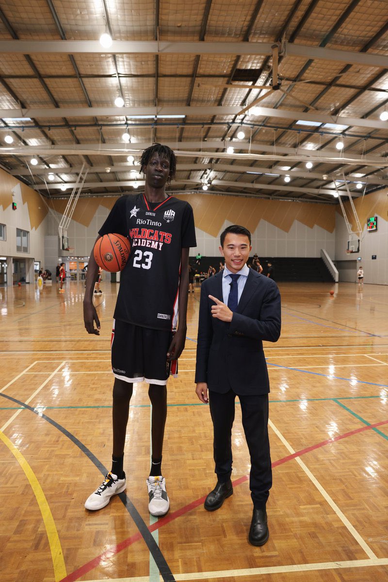 nbadraftpoint's tweet photo. One of the most intriguing prospects I’m excited to watch at the NBA Academy G-League showcase is Jongkuch Mach, a 7’5 17 year old big man out of Australia playing for the global academy https://t.co/NBbfSD1o4c