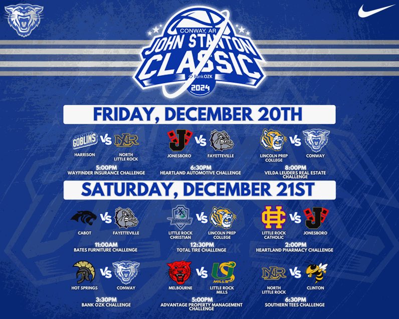 The John Stanton Classic at Buzz Bolding Arena is loaded!!! Come out and watch some good basketball and support your Wampus Cats!