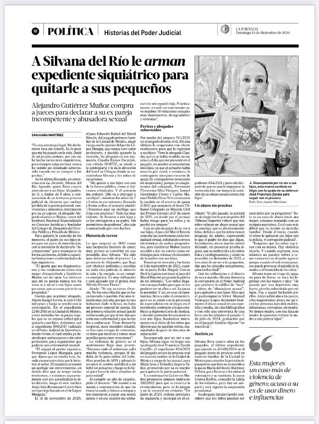 SanjuanaNews's tweet photo. 🔴#ULTIMAHORA Imagina que te divorcias después de un divorcio desastroso y luego tu ex que además es abogado, te acusa de “loca” y te quita tus hijos. Esta es la historia de una infamia judicial inventada con “dinero” https://t.co/s6g6Nxlz1w vía @lajornadaonline https://t.co/IhI9BxF74D