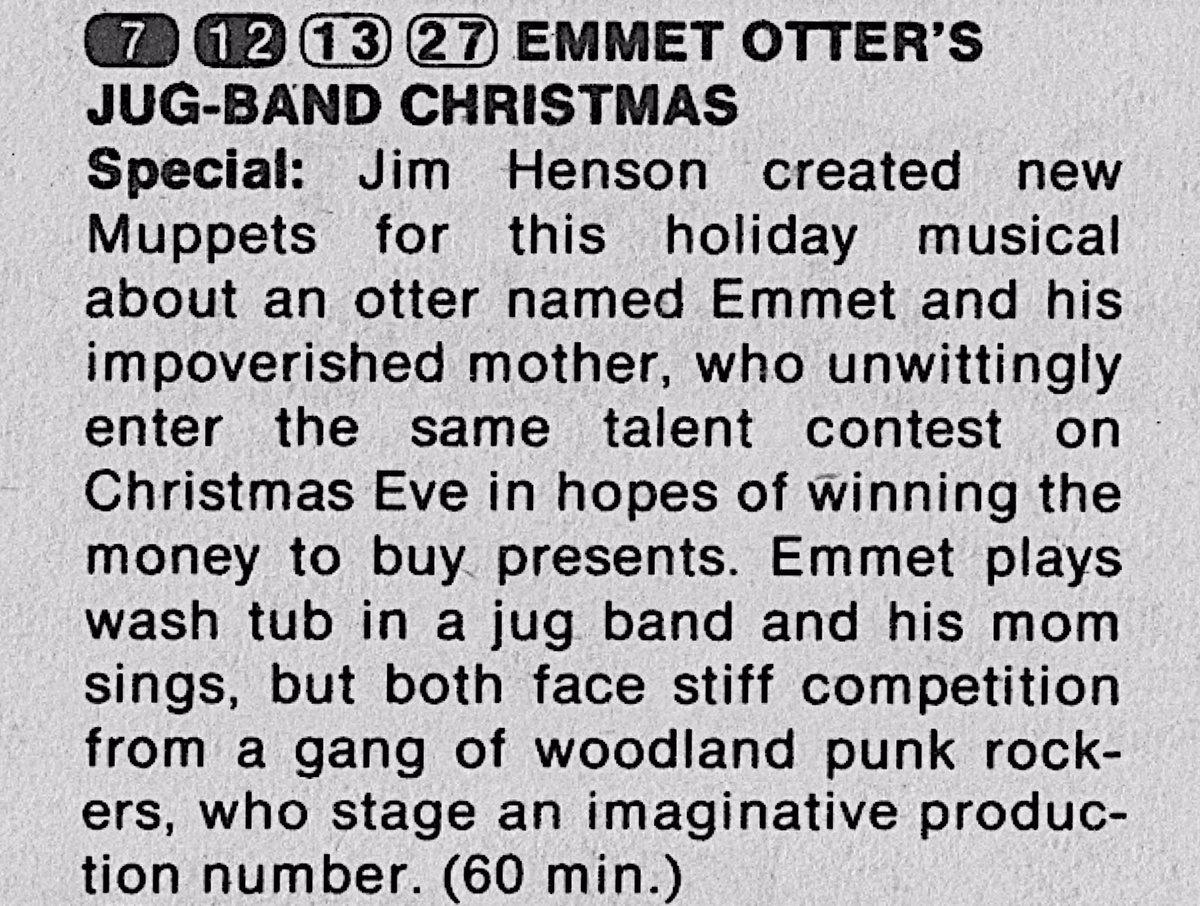 RetroNewsNow's tweet image. 🎄ABC Primetime, December 15, 1980:

— 'Emmet Otter's Jug-Band Christmas'