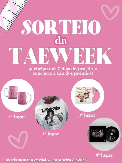 thvfocusbr's tweet photo. Não esqueçam que a #TAEWEEK tá valendo prêmios para os melhores participantes! Aqueles que estão dando o sangue todos os dias 👏🏻 Serão 4 ganhadores no sorteio!
Não esqueçam de preencher os formulários. https://t.co/G2MzYy14KQ