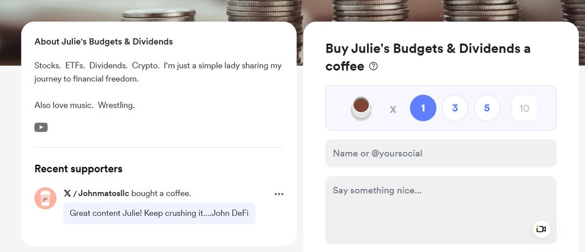 I'm speechless right now!
<a href="/JohnDeFiKing/">John M</a> became my first supporter on Buy Me A Coffee

I apparently didn't get a notification!  

Thank you <a href="/JohnDeFiKing/">John M</a> x 100.   I appreciate you!