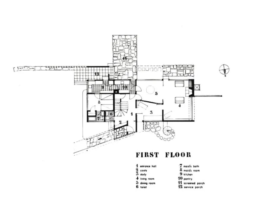 architext14's tweet photo. Gropius house no hallways. spaces organized around a central stair. https://t.co/tlcAvHR50Y