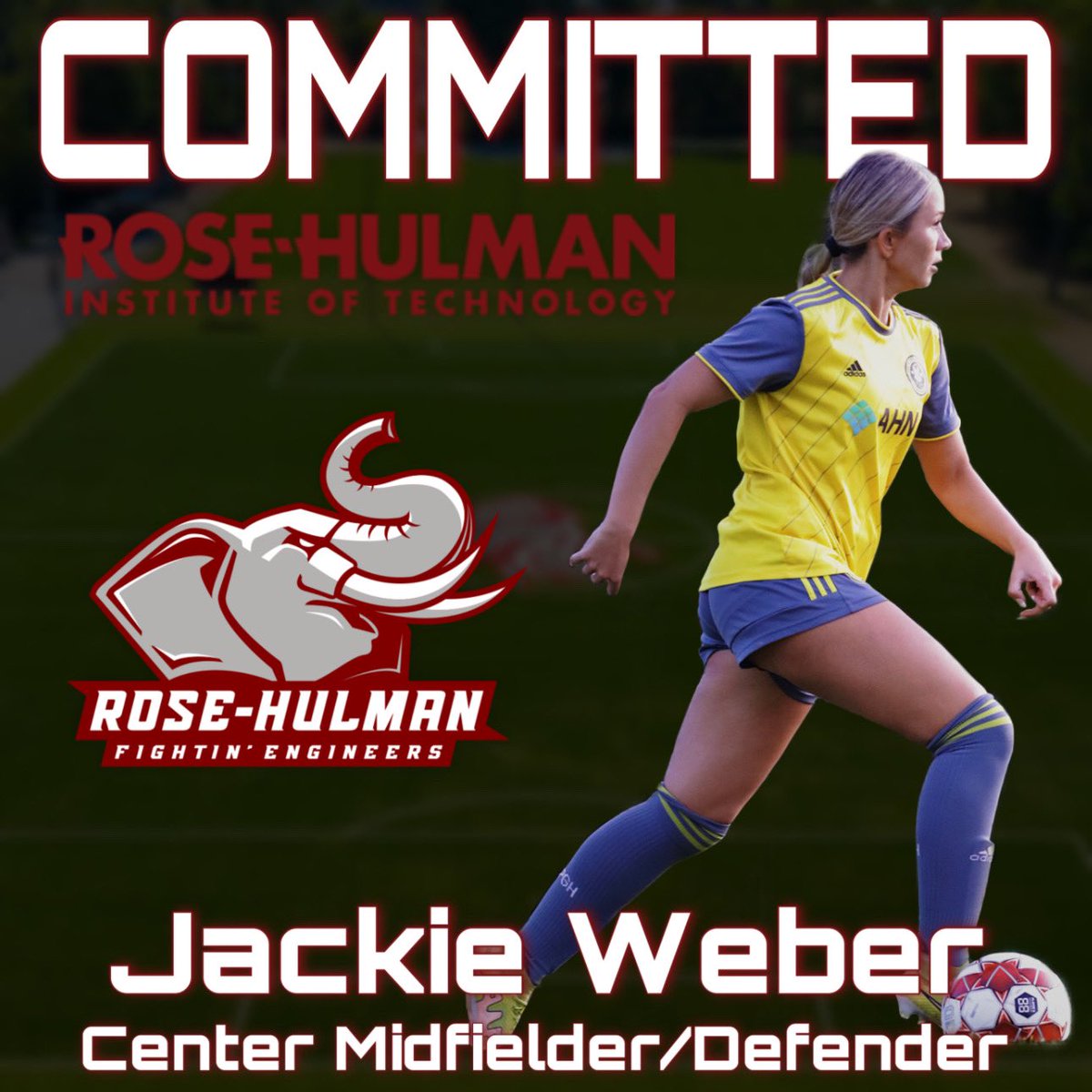I am very blessed to announce my commitment to play soccer at Rose-Hulman Institute of Technology. I want to thank God for giving me the opportunity to play soccer while receiving my education from Rose-Hulman, as well as my family, friends, teammates, teachers, and coaches.❤️🐘