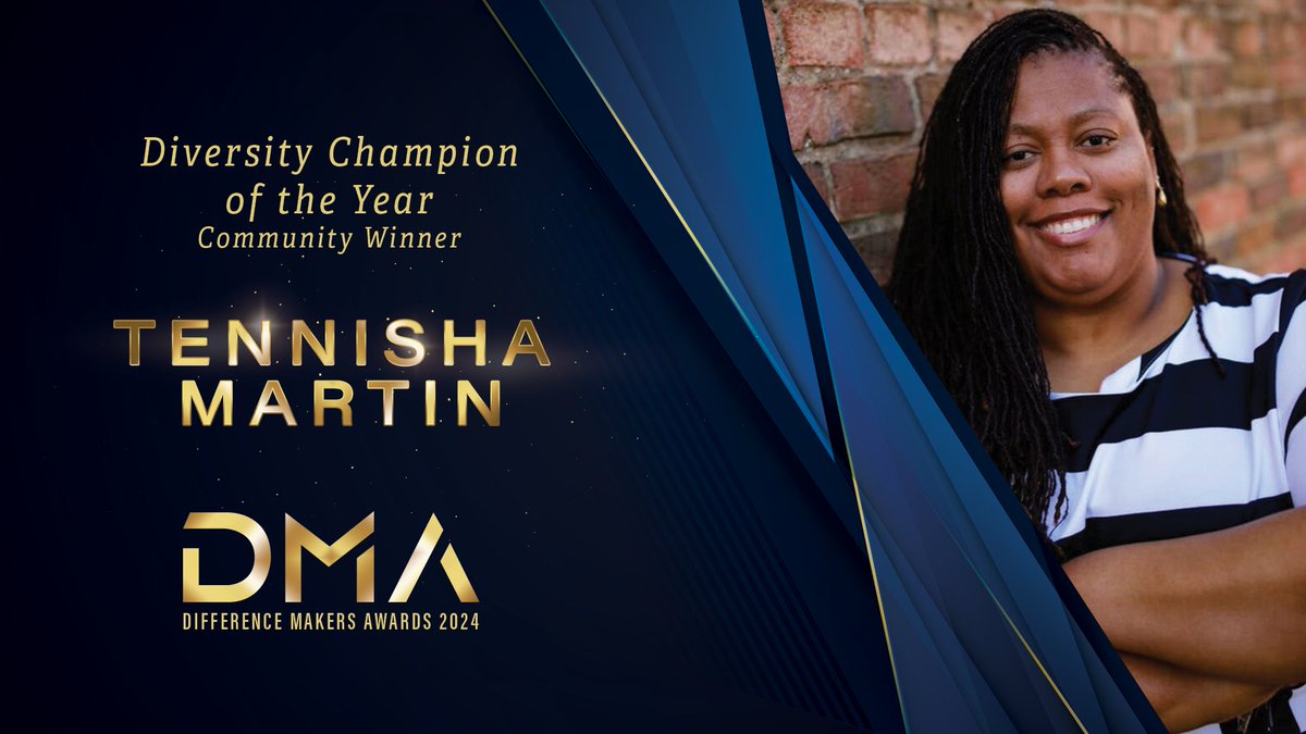 SANSInstitute's tweet photo. The Diversity Champion Award 🏆 goes to the person who devotes significant time and energy to fostering talent and increasing representation and participation of under-represented minorities.

This year's Community Winner is Tennisha Martin! Congratulations! We are grateful for you and your work. 

#SANSDMA