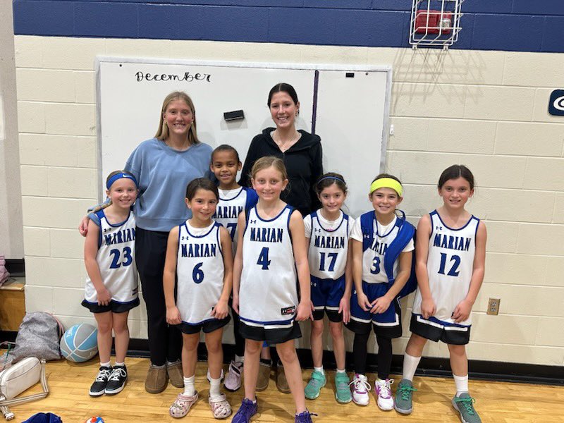 Shout out to a couple of Marian Bball Alumni, McKenna and Madison Stover, for coming to help coach our 3rd Grade Marian Jr Crusaders team! Thanks for helping us go 1-0 this weekend! <a href="/JrCrusaders/">Marian Jr. Crusaders Basketball</a> <a href="/MHSCrusaderGBB/">Marian Basketball</a> <a href="/stover_mckenna/">McKenna Stover</a> <a href="/MadisonStover24/">Madison Stover</a>