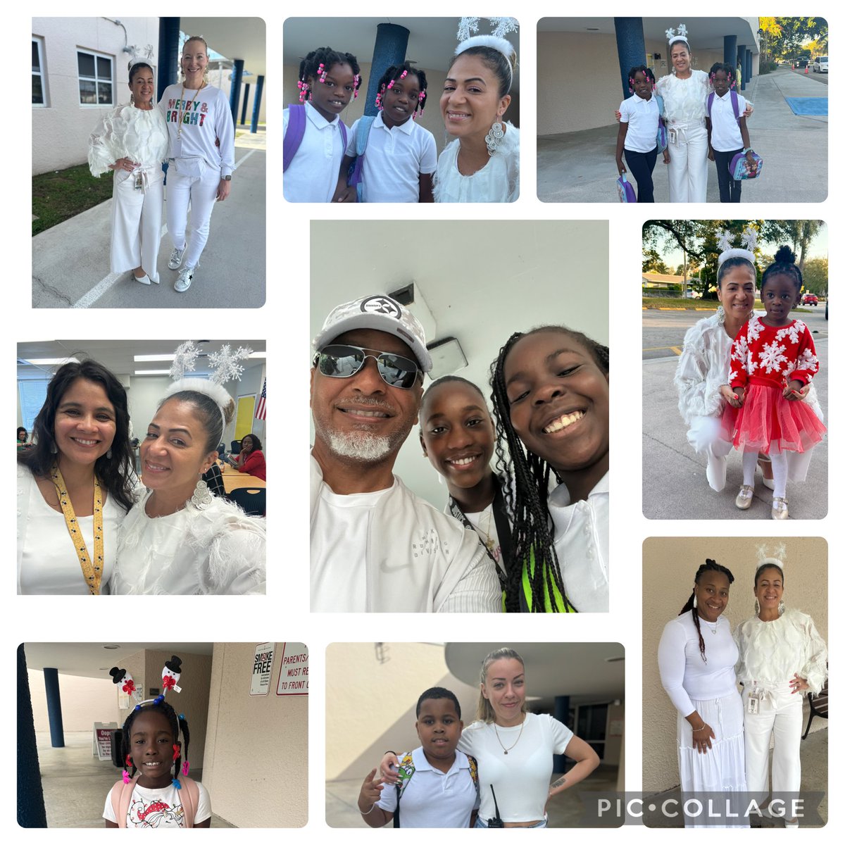 HuntElementary's tweet photo. Embracing the beauty of a winter white day! ❄️🤍 Wearing elegant white and silver, paired with my favorite cozy holiday sweater. Let the festivities roll! ✨ #WinterWhite #HolidayVibes @MPerezDir @DrFlem71 @BCPSNorthRegion @BCPS_DeputySupt @PRINCIPALAMAKER @yesesan https://t.co/qGMJCWwsgs