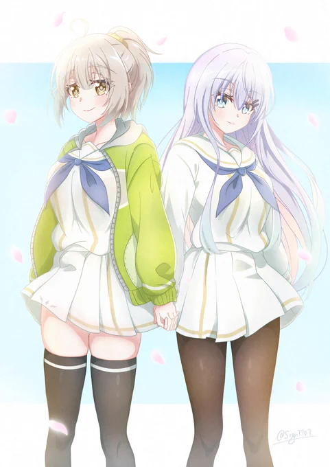 個人制作のオリジナル百合漫画、《放課後の相合傘》のキービジュアル第一弾です!漫画を描くとはいえ、今はどんな形(4コマ、1p、24pなど)で行くのがまだ決めてないですが、とりあえずキービジュアルを描いてみました。#百合展イラスト部門 #創作百合 #ほうがさ 