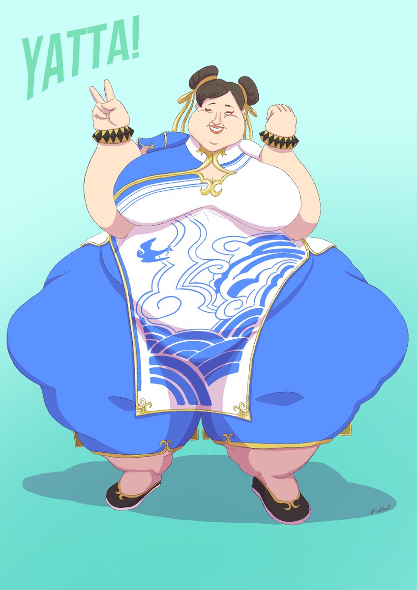 She did it! She won the eating tournament and earned even more source of power for her kicks!  

A commission for <a href="/BardDisaster/">🔞Disaster_Bard</a> of the legendary bearer of thick thighs Chun-Li! And some of you say I don't draw pear shapes!